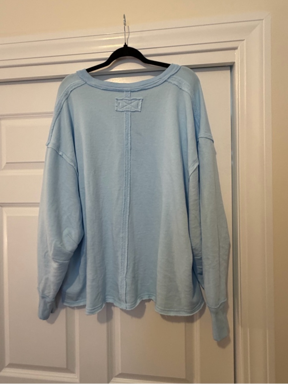 New Free People Venice V-Neck Sweatshirt In Blue Size Small - Picture 5 of 10